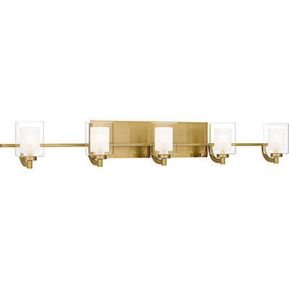 Kolt 5Lt Bath Light, Gold/Clear /Sandblasted Interior