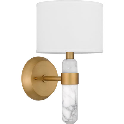 Kimberly 1 Light Wall Sconce, Brass/Egg Shell Fabric