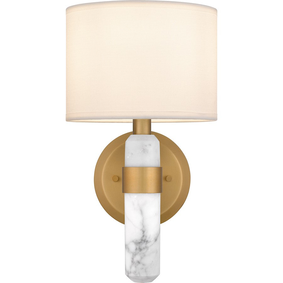 Kimberly 1 Light Wall Sconce, Brass/Egg Shell Fabric