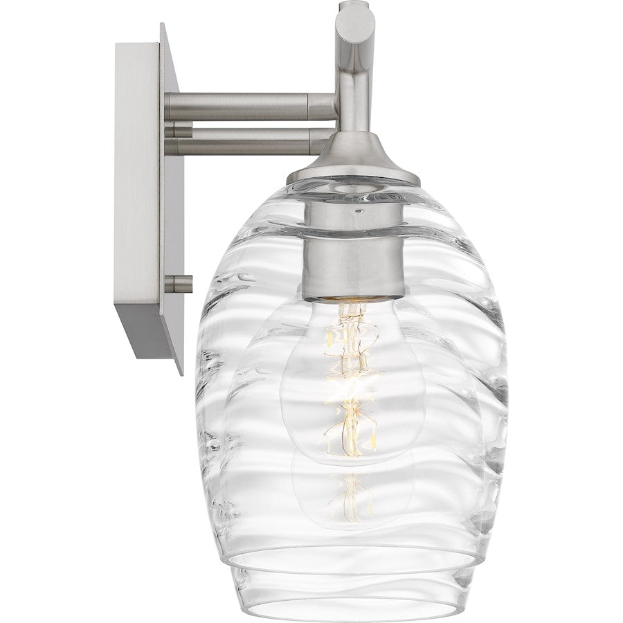 Lucy 2 Light Bath Light, Brushed Nickel/Clear Optic Glass