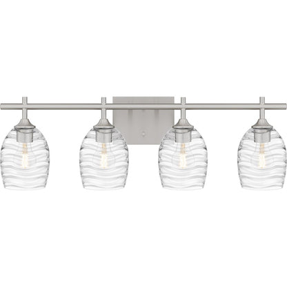 Quoizel Lucy 4 Light Bath Light, Brushed Nickel/Clear Optic Glass - LCY8629BN