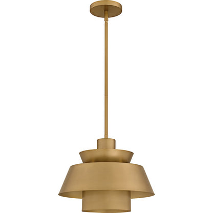 Lumi 1Light Pendant, Brushed Weathered Brass/Metal