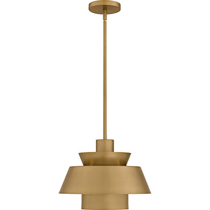 Lumi 1Light Pendant, Brushed Weathered Brass/Metal