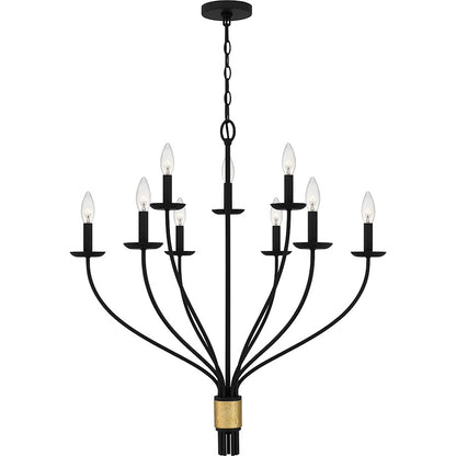 Quoizel Margaret 9 Light Chandelier, Matte Black - MAG5032MBK