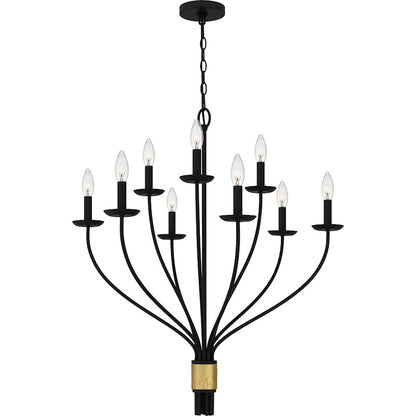 Margaret 9 Light Chandelier, Matte Black