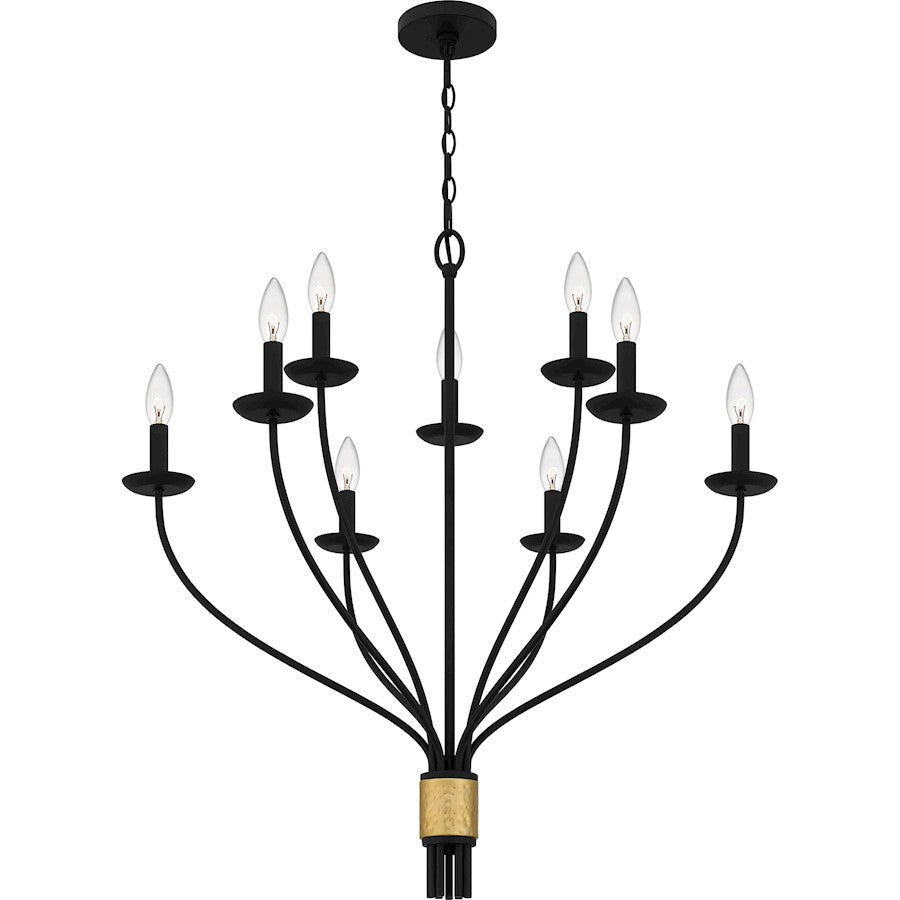 Margaret 9 Light Chandelier, Matte Black