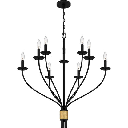 Margaret 9 Light Chandelier, Matte Black