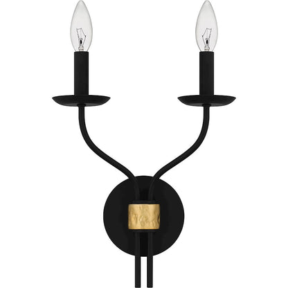 Margaret 2 Light Wall Sconce, Matte Black