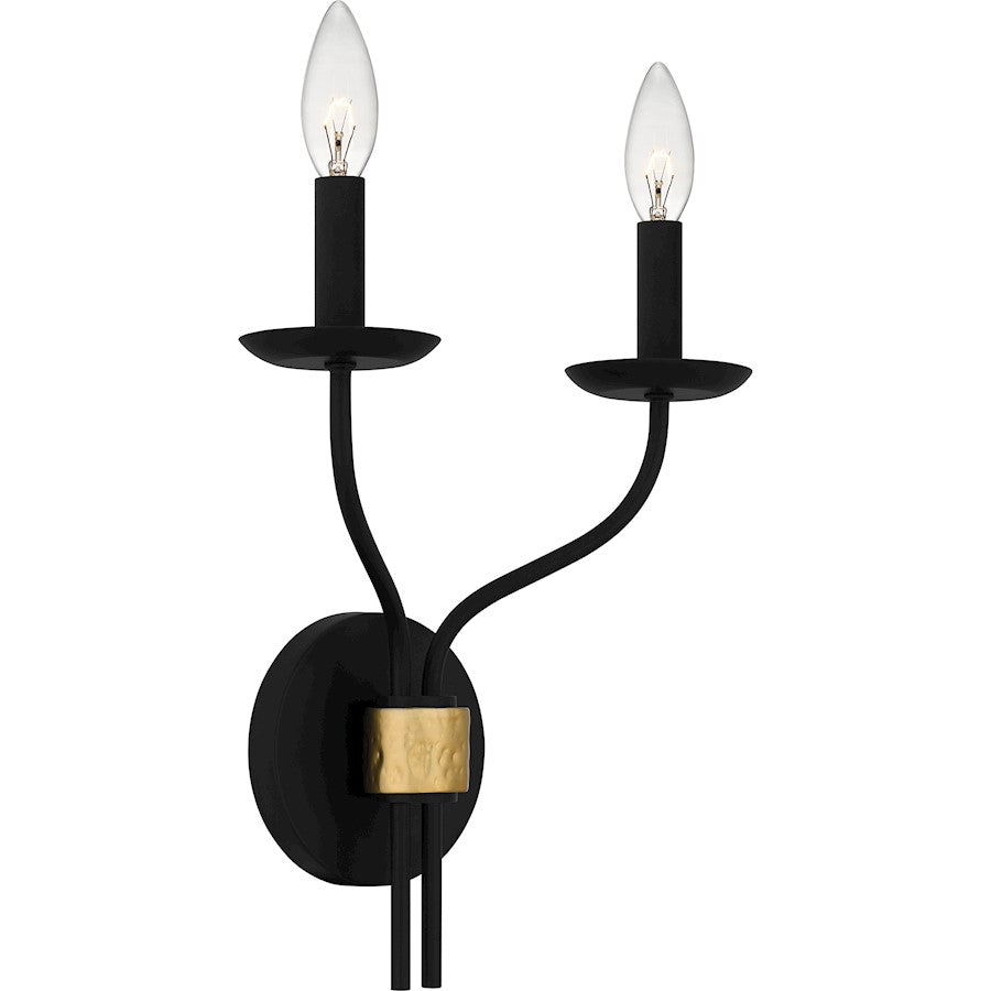 Margaret 2 Light Wall Sconce, Matte Black