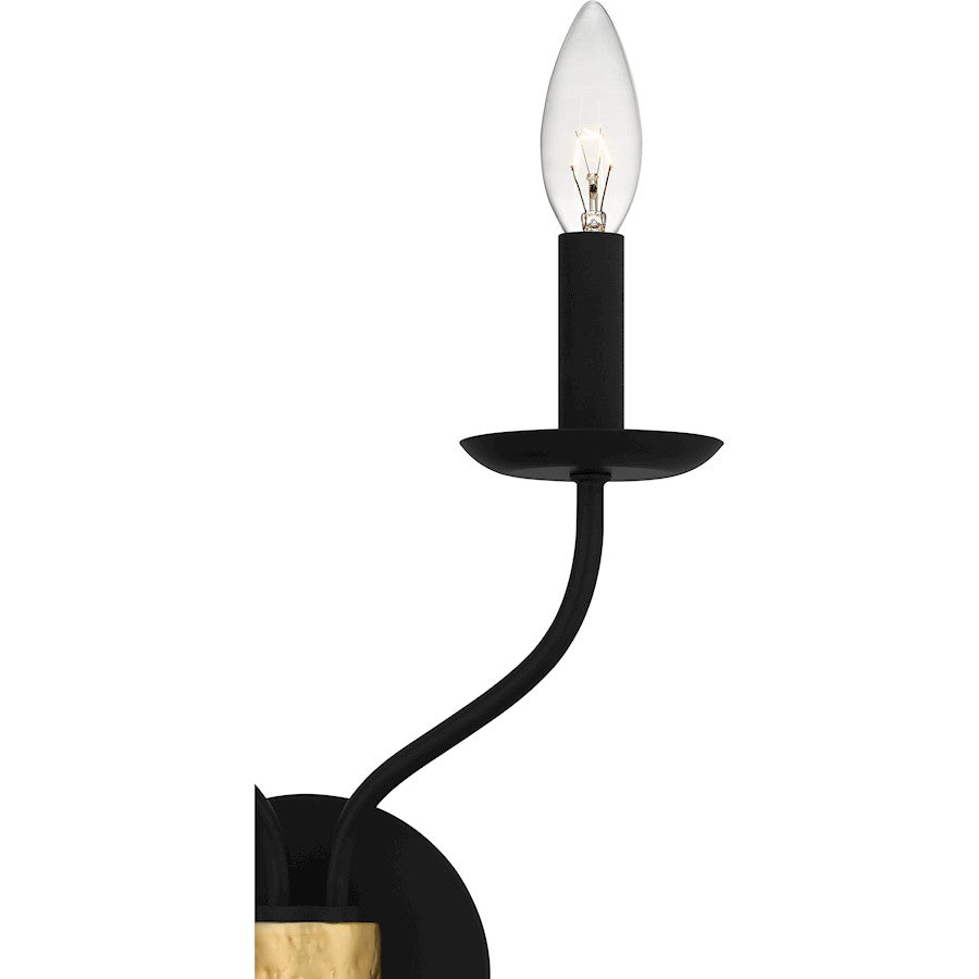 Margaret 2 Light Wall Sconce, Matte Black