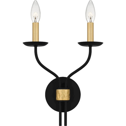 Margaret 2 Light Wall Sconce, Matte Black