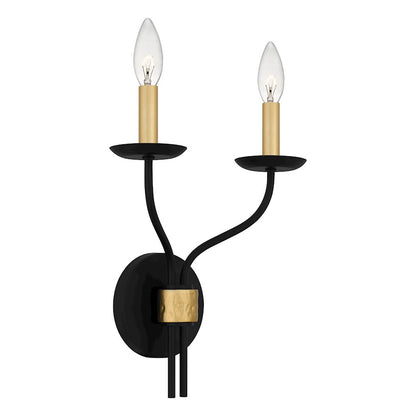 Margaret 2 Light Wall Sconce, Matte Black