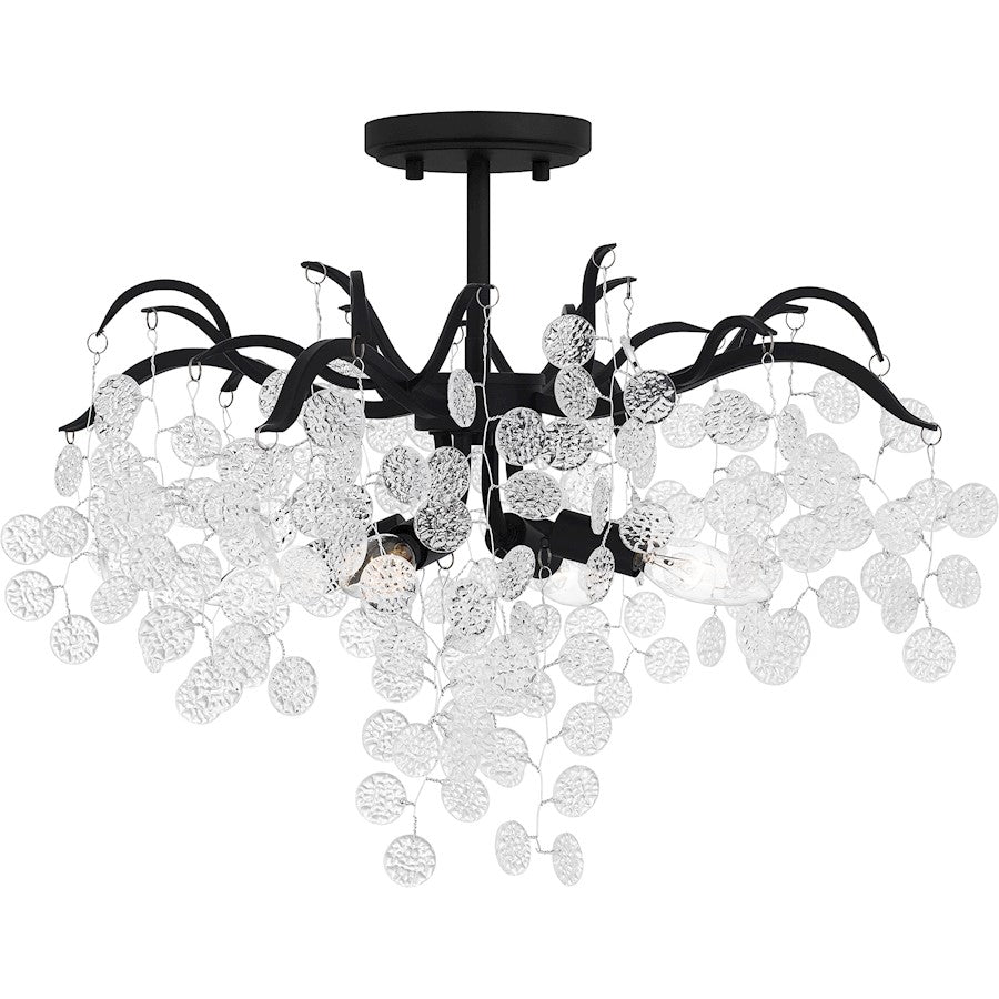 Maple 4 Light Semi-Flush Mount, Earth Black