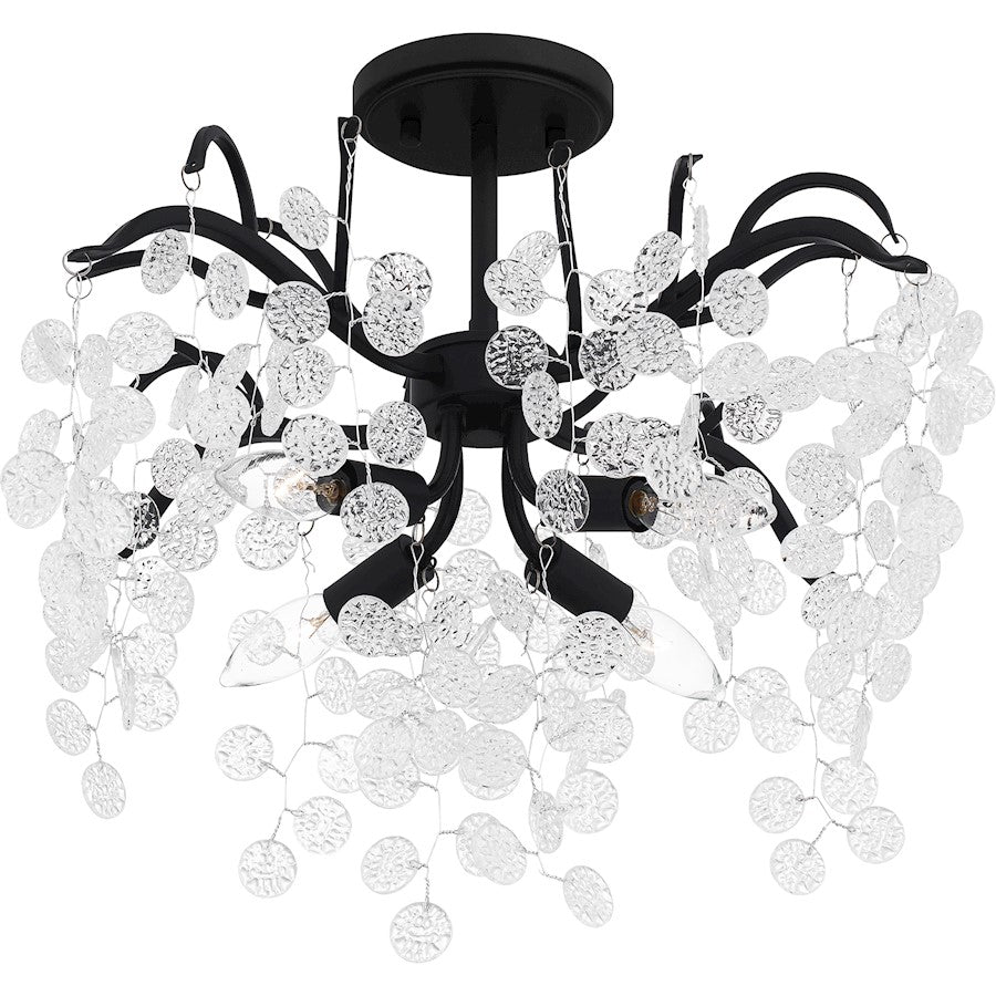 Maple 4 Light Semi-Flush Mount, Earth Black