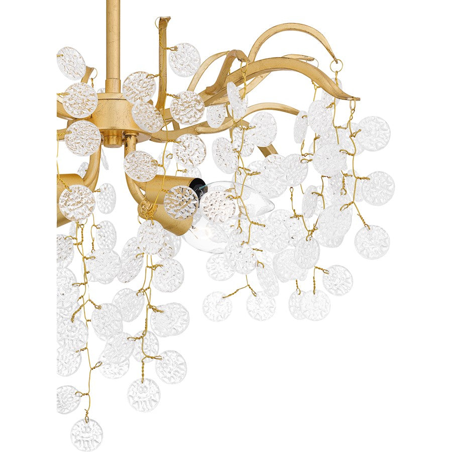 Maple 4 Light Semi-Flush Mount, Gold Leaf