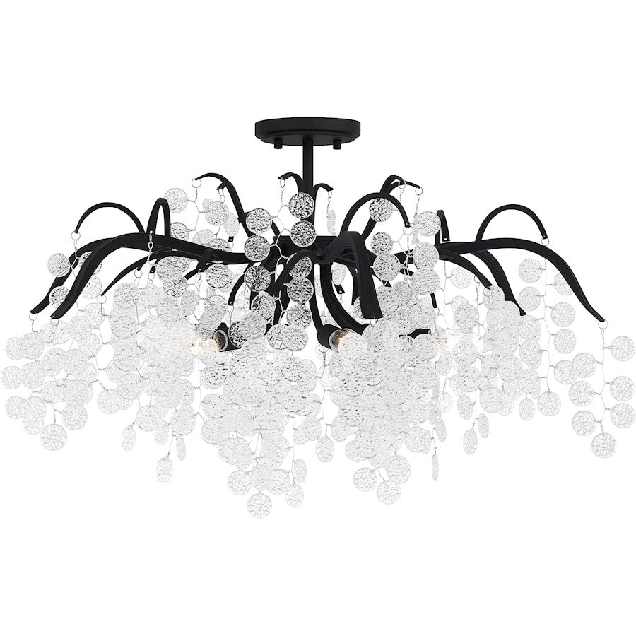 Maple 6 Light Semi-Flush Mount, Earth Black