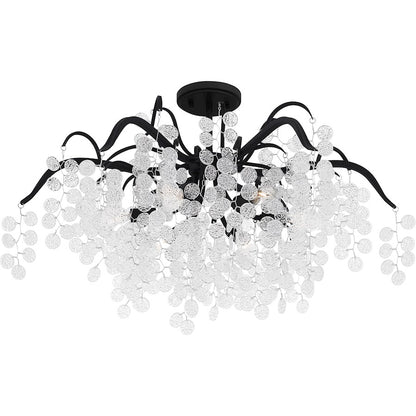 Maple 6 Light Semi-Flush Mount, Earth Black