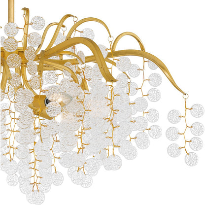 Maple 6 Light Semi-Flush Mount, Gold Leaf