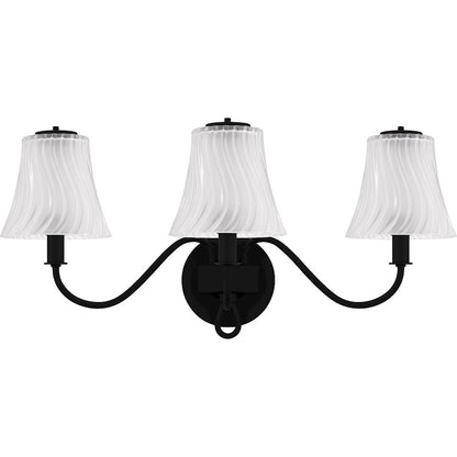 McKinney 3Lt Bath Light, Black/Clear/Sandblasted/Swirl