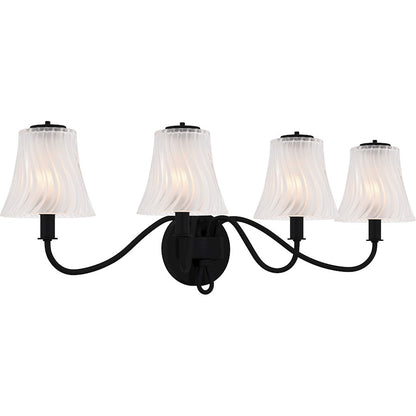 McKinney 4Lt Bath Light, Black/Clear/Sandblasted/Swirl