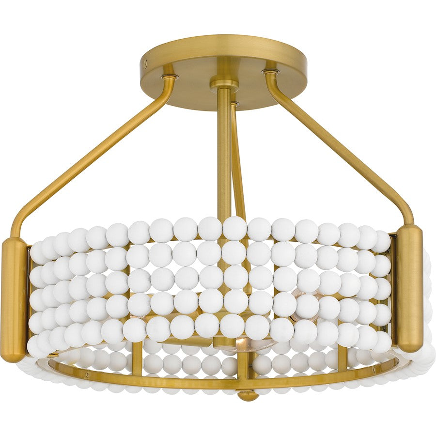 Quoizel Molly 3 Light Semi-Flush Mount, Brushed Gold - MOL1716BRG