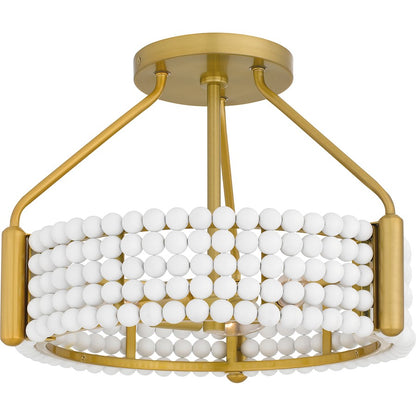 Quoizel Molly 3 Light Semi-Flush Mount, Brushed Gold - MOL1716BRG