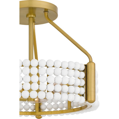 Molly 3 Light Semi-Flush Mount, Brushed Gold