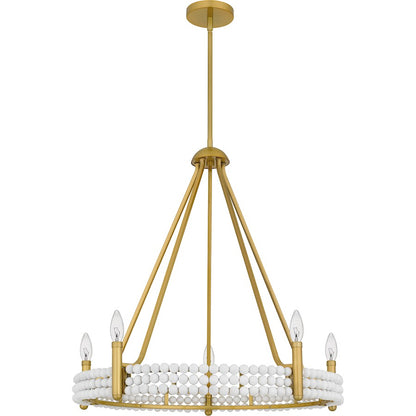 Molly 5 Light Chandelier, Brushed Gold