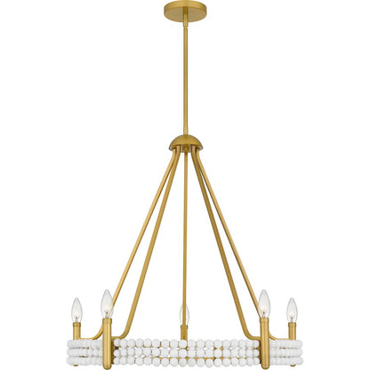 Molly 5 Light Chandelier, Brushed Gold