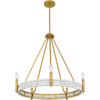 Molly 5 Light Chandelier, Brushed Gold