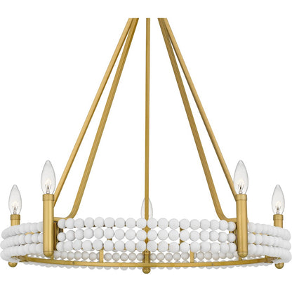 Molly 5 Light Chandelier, Brushed Gold