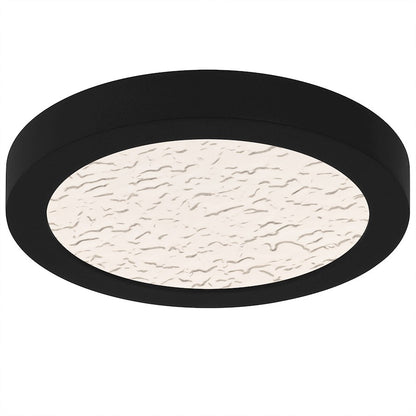 Outskirts LED 8" Flush Mount, Black/Clear Textured Acrylic