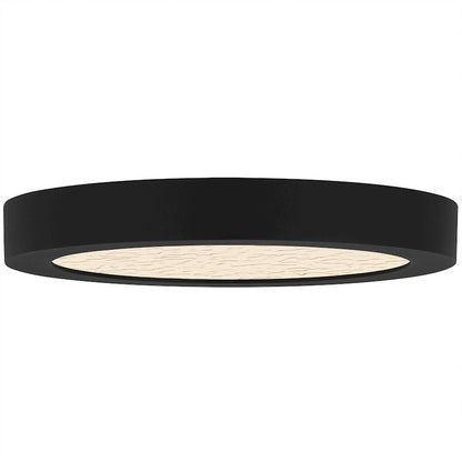 Outskirts LED 8" Flush Mount, Black/Clear Textured Acrylic