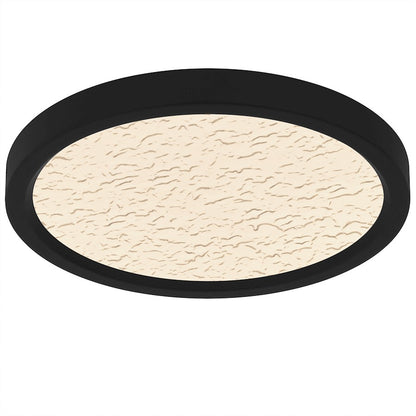 Quoizel Outskirts LED 11" Flush Mount, Black/Clear Textured Acrylic - OSTC1711EK