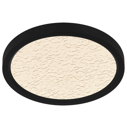 Outskirts LED 11" Flush Mount, Black/Clear Textured Acrylic