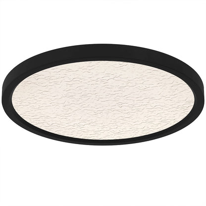 Outskirts LED 15" Flush Mount, Black/Clear Textured Acrylic