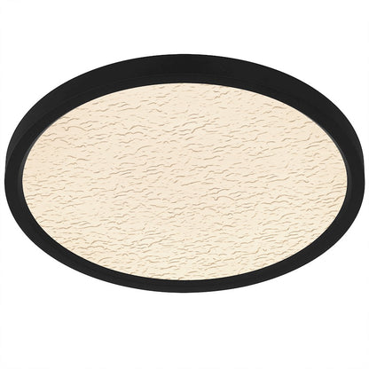 Outskirts LED 15" Flush Mount, Black/Clear Textured Acrylic