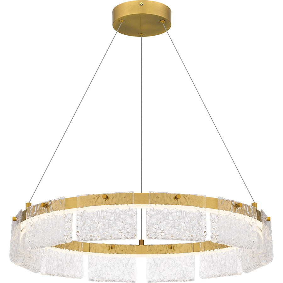 Quoizel Alice Integrated LED Pendant, Gold/Clear Hammered Acylic - PCACE2824BRG