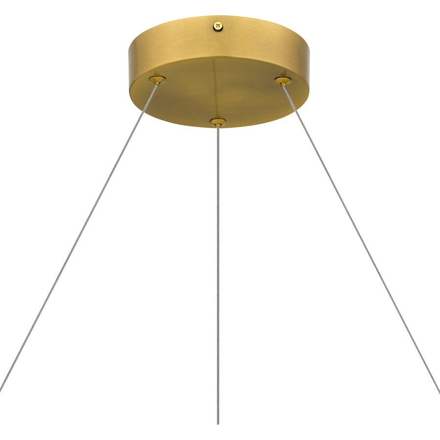 Alice Integrated LED Pendant, Gold/Clear Hammered Acylic