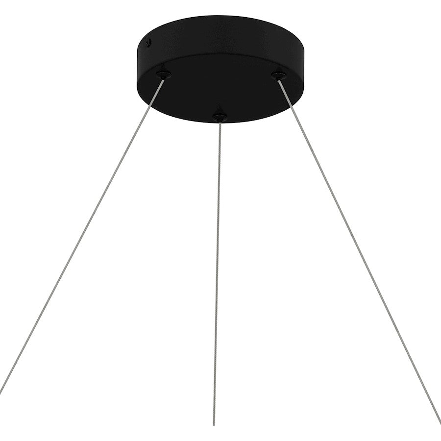 Alice Integrated LED Pendant, Black/Clear Hammered Acylic