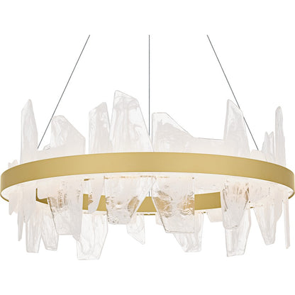 Aurelia Light Chandelier, Soft Gold/White Swirl Glass