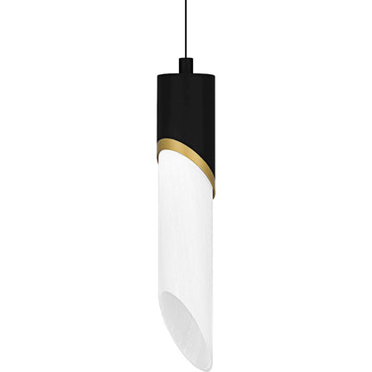 Alys 1Light Mini Pendant, Matte Black/Alabaster Glass
