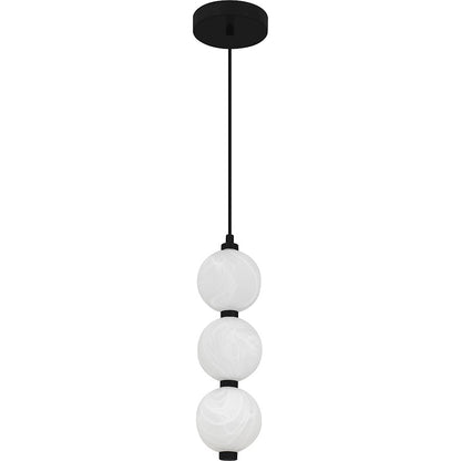 Clarendon Light Mini Pendant, Matte Black/Alabaster Glass