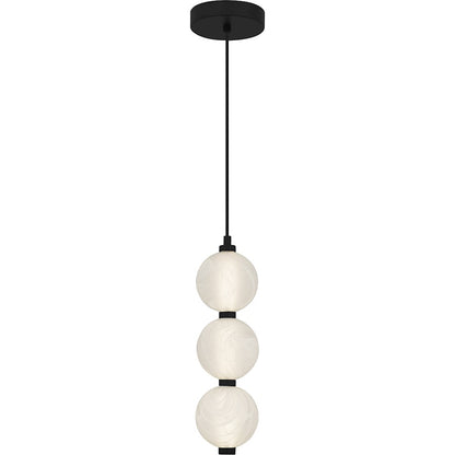 Clarendon Light Mini Pendant, Matte Black/Alabaster Glass