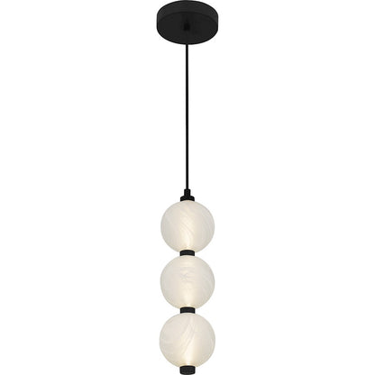 Clarendon Light Mini Pendant, Matte Black/Alabaster Glass