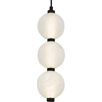 Clarendon Light Mini Pendant, Matte Black/Alabaster Glass