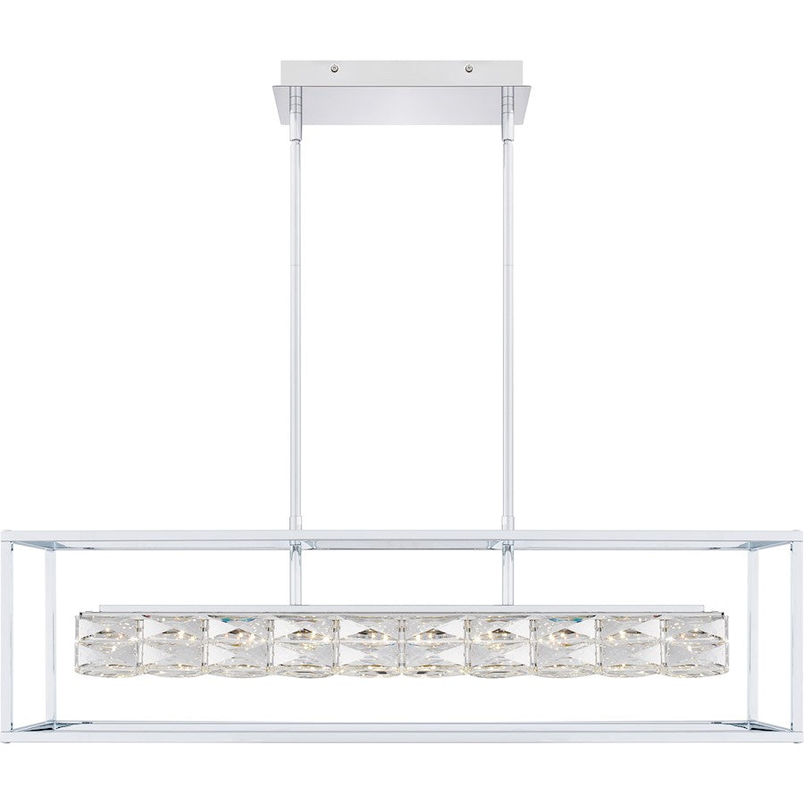 Dazzle Integrated LED Island Light, Chrome/Clear Crystal