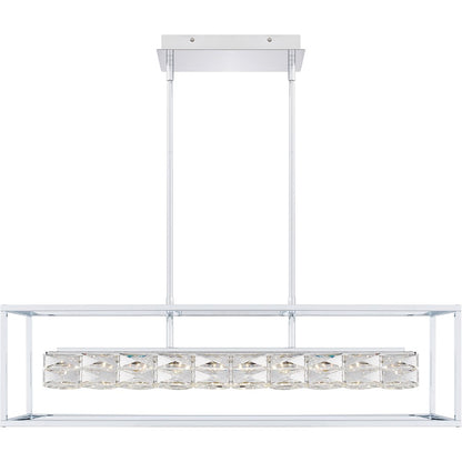 Dazzle Integrated LED Island Light, Chrome/Clear Crystal