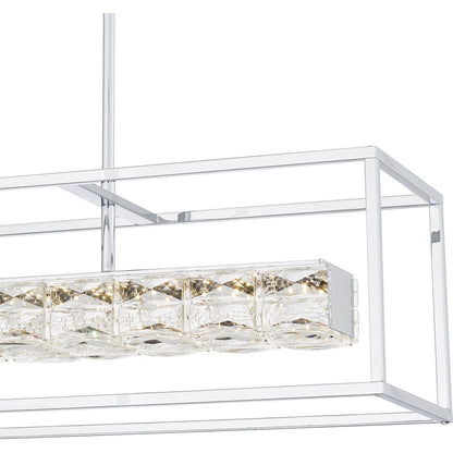 Dazzle Integrated LED Island Light, Chrome/Clear Crystal