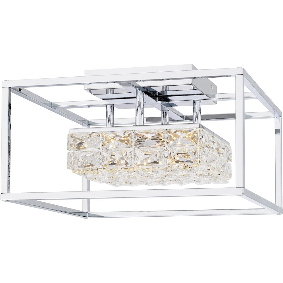 Quoizel Dazzle Integrated LED Semi-Flush, Chrome/Clear Crystal - PCDZ1716C